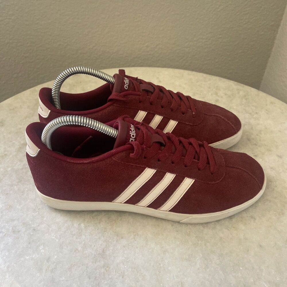 Adidas Neo Comfort Footbed Striped Low Lace Up Red Shoes 8 Women’s SHW675001